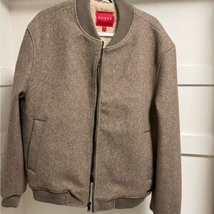 GUESS Men's Tan Bomber Jacket